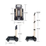 Selors by04 Falten Kleine Riemenscheibe Auto Aluminium Pull Rod Gepäck Auto Handkarren Reise Einkaufsmöglichkeiten Waren Waren kaufen und Lebensmittel kaufen Auto – Bild 3