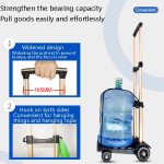 Selors by04 Falten Kleine Riemenscheibe Auto Aluminium Pull Rod Gepäck Auto Handkarren Reise Einkaufsmöglichkeiten Waren Waren kaufen und Lebensmittel kaufen Auto – Bild 6