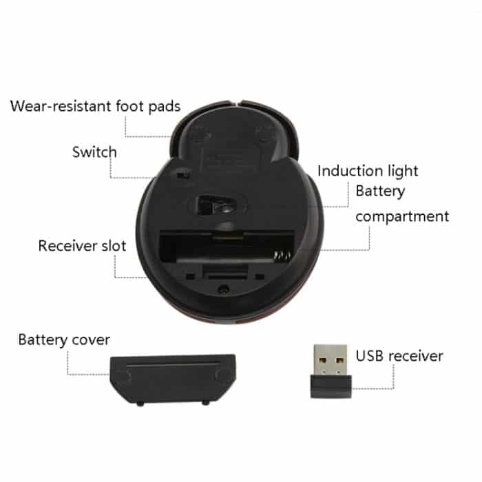 CM0184 3000 DPI 3-Tasten Mini Ladybug 2,4G kabellose Maus personalisierte kabellose Maus – Bild 5