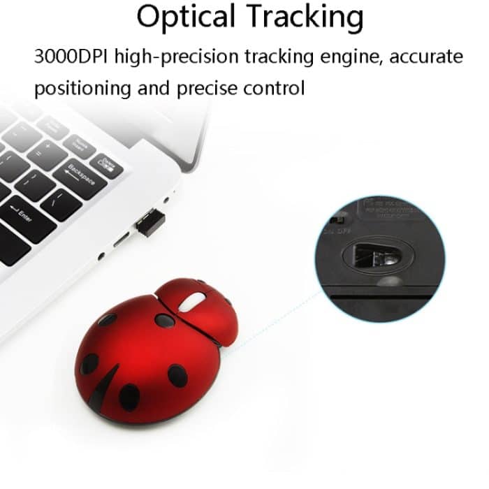 CM0184 3000 DPI 3-Tasten Mini Ladybug 2,4G kabellose Maus personalisierte kabellose Maus – Bild 6