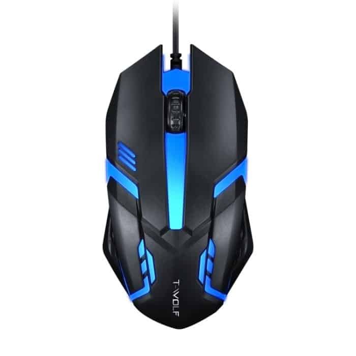 2 Stück T-WOLF V1 USB-Schnittstelle 3-Tasten 1200 dpi verdrahtete Maus 7-color backlit Gaming-Maus, Kabellänge: 1,35m – Bild 1