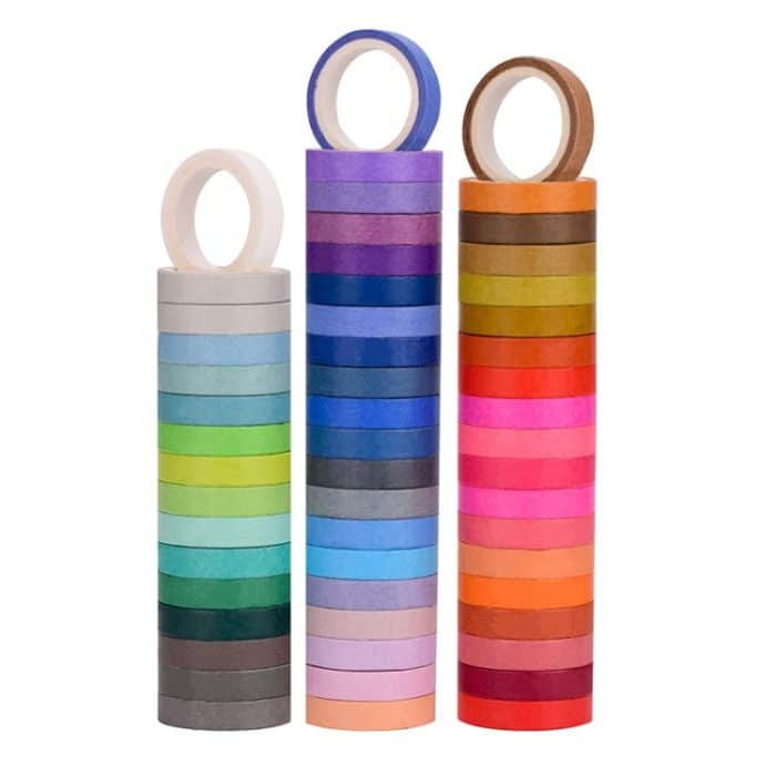 TBD05720570.jpg 60 farben / box 8mmx4m reine farbe regenbogenband hand ledger dekoration aufkleber – Bild 1