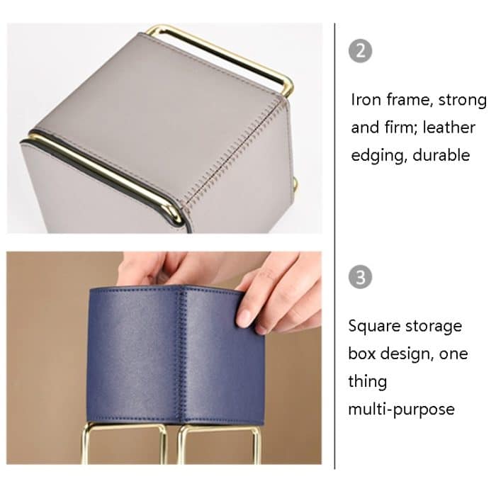 Kortikaler Aufbewahrungseimer für Make-up-Pinsel, Stiftfass aus Leder für den Schreibtisch – Bild 5