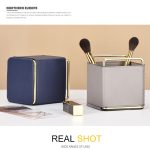 Kortikaler Aufbewahrungseimer für Make-up-Pinsel, Stiftfass aus Leder für den Schreibtisch – Bild 6