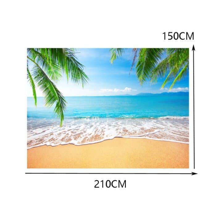 2.1m x 1,5 m Kokosnussbaum Meerblick Fotografie Tuch – Bild 2