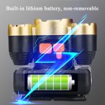 Großkalibriger, wiederaufladbarer LED-Notfall-Angelscheinwerfer, starker Weitwinkel-Scheinwerfer, am Kopf montierte Sicherheits-Miner-Lampe – Bild 4