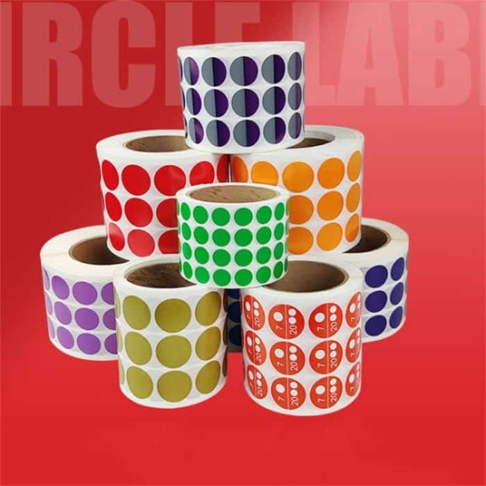 Farbiger, hochviskoser, beschichteter Papieraufkleber, runder Aufkleber, zufällige Farblieferung, Diameter 15mm, Diameter 25mm, Diameter 30mm – Bild 5