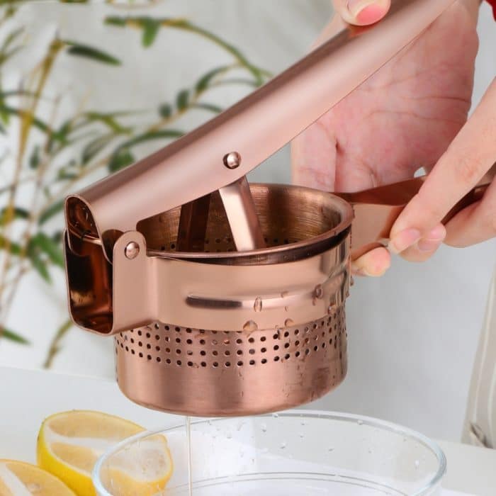 Manueller Entsafter aus Edelstahl, abnehmbarer Entsafter, kommerzieller Obst-Entsafter mit großer Kapazität, Golden, Rose Gold, Magic Colorful, Magic Red – Bild 5