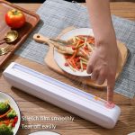 Frischhaltefolienschneider mit Saugnapf, Haushalts-Kunststofffolie, verstellbare Aufbewahrungs-Schneidbox, Suction Cup Cling Film Cutter – Bild 6