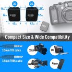 SYNCO Engragal Drahtloses Mikrofonsystem, 2,4 GHz, Interview, Lavalier, Ansteckmikrofon, Empfänger-Set für Telefone, DSLR, Tablet, Camcorder, Konfiguration, G1 (A1), G1 (A2) – Bild 3