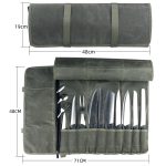 Öl-Wachs-Canvas-Rolle, Aufbewahrungstasche für Kochmesser, Knife Storage Bag – Bild 3