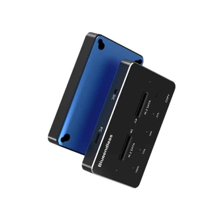 M.2 Double Disk Mobile Festplattenbasis SATA / NVME Solid State Festplattenbox, M.2 SATA (Gray + Blue), M.2 NVME (Black + Red) – Bild 1