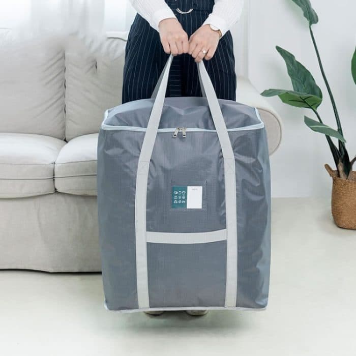 TBD0572255301.jpg Weekeight 2 Stück Aufbewahrungstasche für Kleidung, Steppdecke, Haushalt, Umzugsgepäck, Organizer, Light Gray Small, Navy Small, Wine Red Small, Light Gray Large, Navy Large, Wine Red Large, Pink, Gray, Coffee, Light Blue – Bild 1