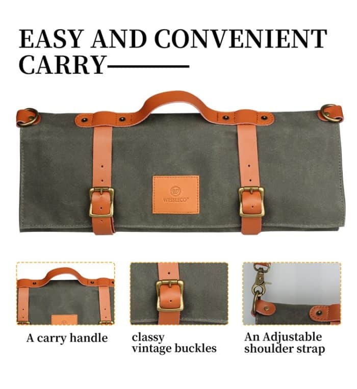 WESSLECO Canvas Roll Kochmesser-Aufbewahrungstasche, WESSLECO Army Green – Bild 4