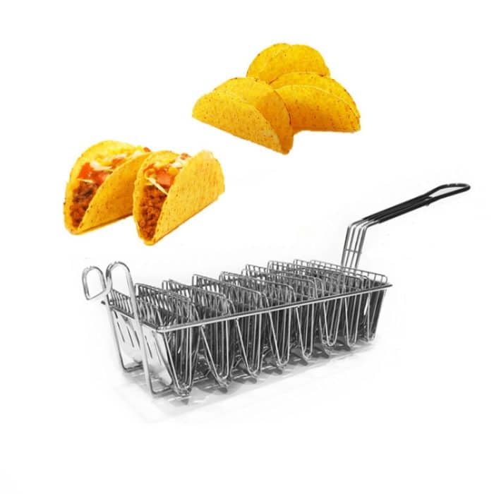 Taco-Tortilla-Krusten-V-Formwerkzeug aus Edelstahl, Stil:, 5 Inch  Clip, 4 Grid Fried Basket, 6 Grid Fried Basket, 8 Grid Fried Basket – Bild 1