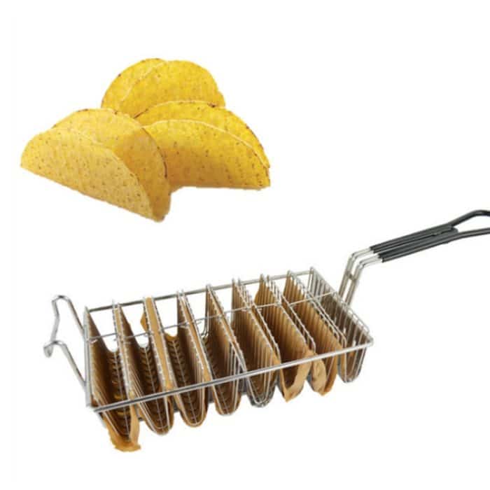 Taco-Tortilla-Krusten-V-Formwerkzeug aus Edelstahl, Stil:, 5 Inch  Clip, 4 Grid Fried Basket, 6 Grid Fried Basket, 8 Grid Fried Basket – Bild 4