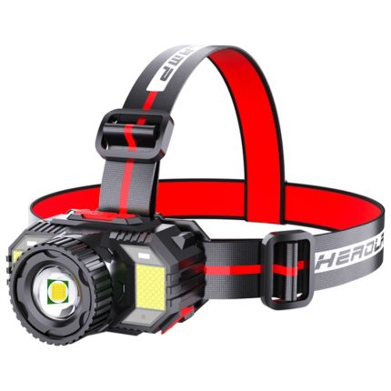 TG-TD009 LED-Stirnlampe mit starkem Kopf, wiederaufladbarer USB-Stirnlampe mit Zoom-Sensor, White Light, Yellow Light