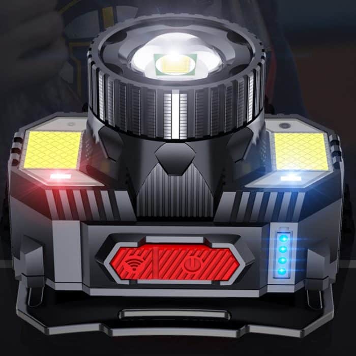 TG-TD009 LED-Stirnlampe mit starkem Kopf, wiederaufladbarer USB-Stirnlampe mit Zoom-Sensor, White Light, Yellow Light – Bild 2