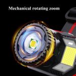 TG-TD009 LED-Stirnlampe mit starkem Kopf, wiederaufladbarer USB-Stirnlampe mit Zoom-Sensor, White Light, Yellow Light – Bild 4