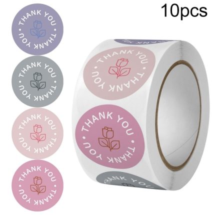 10 Stück Rosen-Blumen-Dankeschön-Aufkleber, Geschenkbox-Versiegelungsaufkleber, 25mm 500 / Rolls, 38mm 500 / Rolls