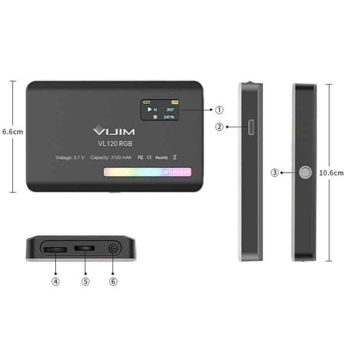 Ulanzi VL120 RGB Full Color RGB SLR-Kamera-Fotografie Live-Foto-Video kleines Licht – Bild 7