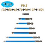 Starker magnetischer Handbohrschrauber-Schraubendreher-Mund, rutschfester Schraubendreher-Bit, 7PCS/set PH2, 6PCS/set 25mm, 7PCS/set 50mm, 12 PCS/set 50mm – Bild 5