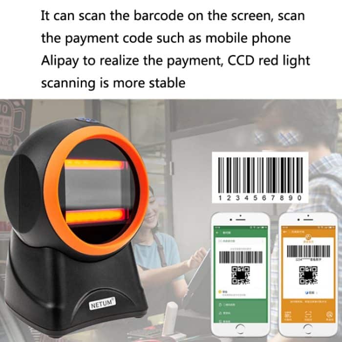 NETUM 2050 Supermarkt-Kassierer-Barcode-QR-Code-Scanner Desktop-Vertikalscanner, Spezifikation:, Enhanced Version, Extreme Version, Regular Version – Bild 5