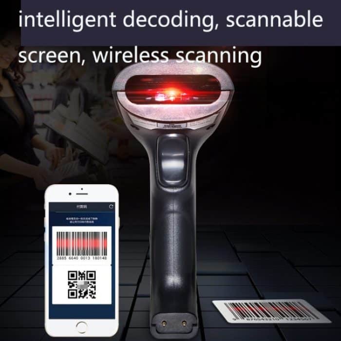 NETUM H3 Kabelloser Barcode-Scanner, Rotlicht-Supermarkt-Kassierer-Scanner mit Ladegerät, Spezifikation:, One-dimensional, Two-dimensional – Bild 2
