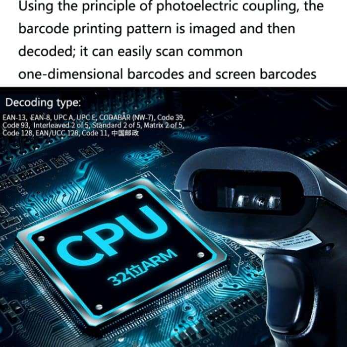 NETUM H3 Kabelloser Barcode-Scanner, Rotlicht-Supermarkt-Kassierer-Scanner mit Ladegerät, Spezifikation:, One-dimensional, Two-dimensional – Bild 6