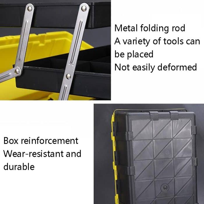 Hardware-Aufbewahrungsbox, handgefüllter Werkzeugkasten für Autoteile, tragbarer Elektriker-Reparatur-Werkzeugkasten, 17 inch Folding, 21 inch Folding – Bild 4