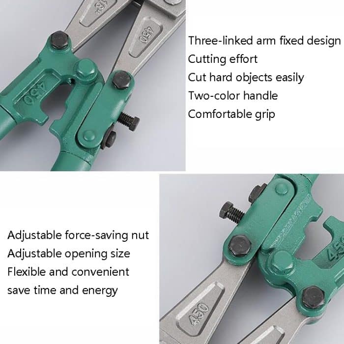 T8-Manganstahl-Bolzenschneider, manuell, robust, für Stahldrahtverstärkung, rutschfest und arbeitssparend, 12 inch, 14 inch, 18 inch, 24 inch, 30 inch, 36 inch – Bild 5