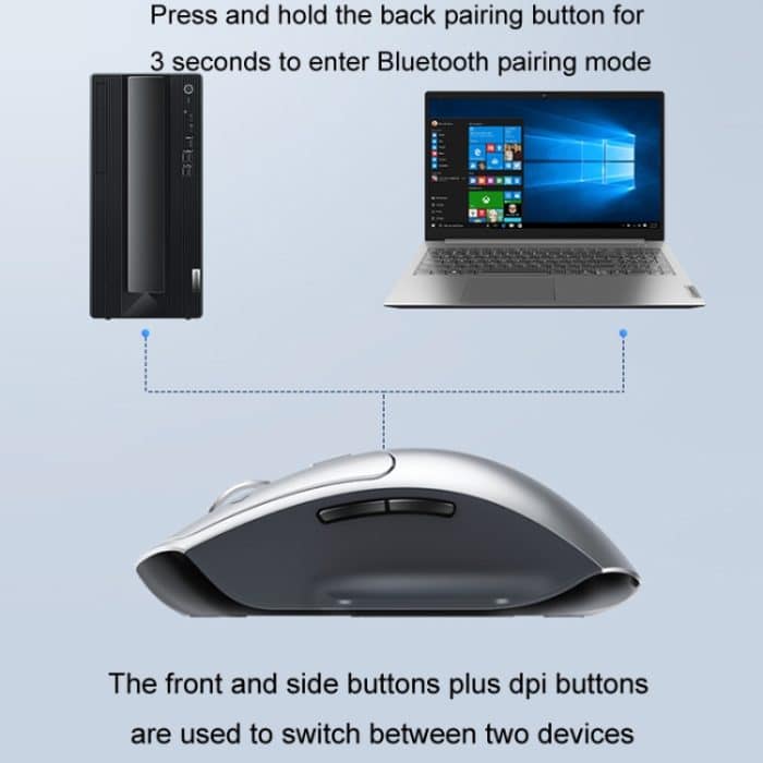 Lenovo ThinkBook Bluetooth Wireless Dual Mode Interactive Design Mouse, Dual Mode Mice – Bild 6