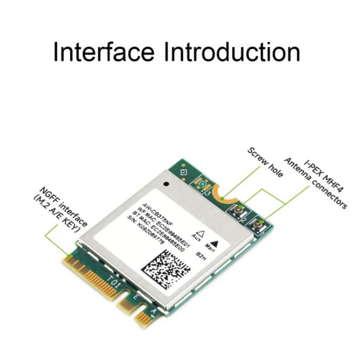Waveshare 24780 AW-CB375NF 2,4 G/5 GHz Dual-Band WiFi 5 Wireless NIC, RTL8822CE-CG Core, unterstützt BLE – Bild 9