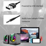 FT-25-1 RGB-Desktop-Computerlautsprecher mit farbenfroher Beleuchtung – Bild 6