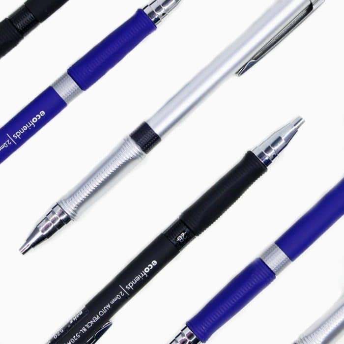 5 Stück Baile 2,0 mm Prüfung Push-out Zeichnen Zeichnen Schreiben Aktivität Automatischer 2B Bleistift, Blue, Black, Silver – Bild 4