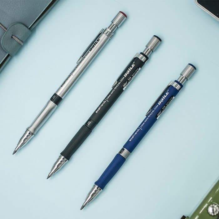 5 Stück Baile 2,0 mm Prüfung Push-out Zeichnen Zeichnen Schreiben Aktivität Automatischer 2B Bleistift, Blue, Black, Silver – Bild 7