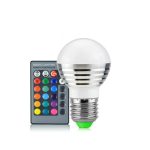 3W RGB-LED-Lampe, 16 Farben, magische Nachtlampe, dimmbares Bühnenlicht mit 24-Tasten-Fernbedienung, E27 3W, E14 3W