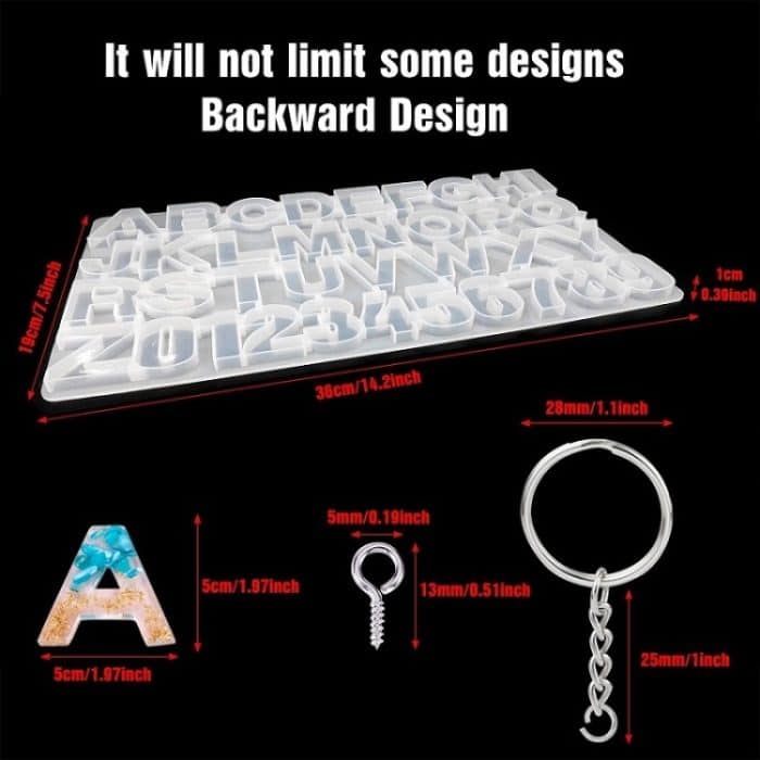 111 Teile/satz DIY Spiegel Silikon Anhänger Form, Kristall Epoxy Schlüssel Anhänger Set, 111 PCS/Set – Bild 3