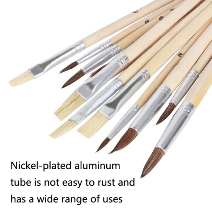 Pinselset mit handbemaltem Farbstift aus Borsten und Rosshaar – Bild 5