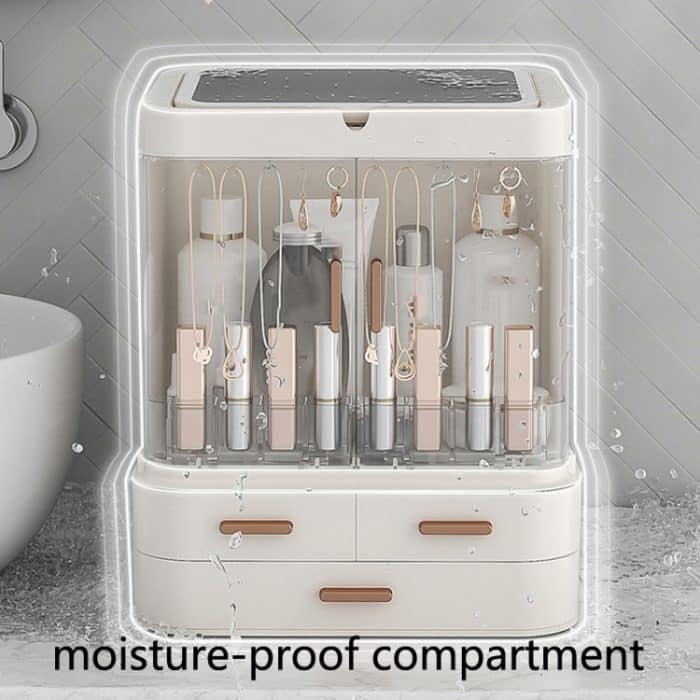 Staubdichte Schubladen-Kosmetik-Aufbewahrungsbox für den Haushalt, große Desktop-Lippenstift-Aufbewahrungsbox, LED Model Pink, LED Model White, LED Upgrade Model Pink, LED Upgrade Model White, LED  Model Green, LED Upgrade Model Green – Bild 7