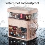 Kosmetische Aufbewahrungsbox Staubdichte Hautpflegeprodukte Desktop-LED mit Spiegelregal, White Small Ordinary Model, White Small LED Light Model, Pink Small Ordinary Model, Pink Small LED Light Model, Green Small Ordinary Model... – Bild 6