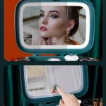 1003 LED-Spiegel-Kosmetik-Aufbewahrungsbox für den Schreibtisch, staubdicht, für Hautpflegeprodukte, großes Fassungsvermögen, Spezifikation:, Normal Style (Peacock Green), Single Mirror Style (Peacock Green), LED Style (Peacock Green)... – Bild 4