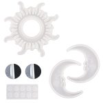 Sonnenbrille Mond Wandanhänger Form Sonne und Mond Spiegel Wanddekoration Silikonform Set, Sun And Moon Mold Set