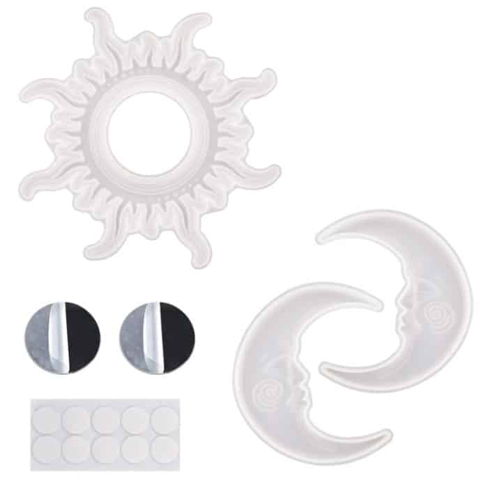 TBD0583145401A.jpg Sonnenbrille Mond Wandanhänger Form Sonne und Mond Spiegel Wanddekoration Silikonform Set, Sun And Moon Mold Set – Bild 1