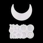 DIY Windbell Epoxidform Mond Anhänger Windglocke Hängendes Set Form, Stil:, MD3535 + MD3536, MD3535 + MD3536 + Fish Line