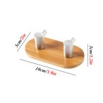 2 Stück Edelstahl Bambus zweireihige Haken Küche Badezimmer Tür selbstklebend Massivholz Haken, Adhesive Wood Hook – Bild 3