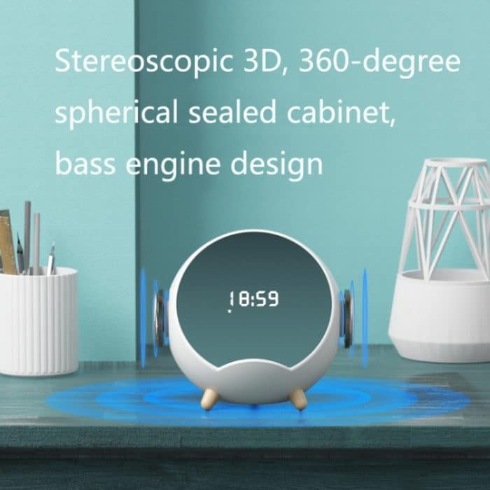 Mini-Desktop-Multifunktions-Smart-Bluetooth-Lautsprecher mit kabelloser Aufladung, Wecker und Telefonhalterfunktion – Bild 6