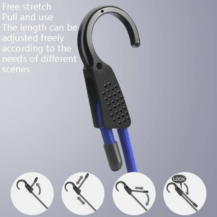 2 Stück RUNDONG AUTO ACCESSORIES R-8040 Auto-Gepäck-Festseil für Outdoor-Reisen, Auto-Innenraum, Kleidungsseil, R-8040 Blue – Bild 5