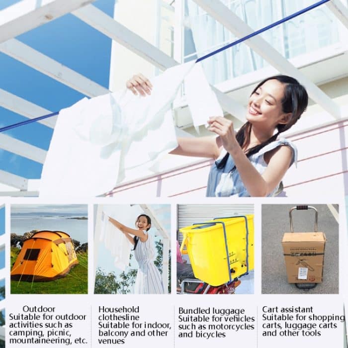 2 Stück RUNDONG AUTO ACCESSORIES R-8040 Auto-Gepäck-Festseil für Outdoor-Reisen, Auto-Innenraum, Kleidungsseil, R-8040 Blue – Bild 6