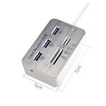 619-3.0 3-Port-HUB + 4-Port-Kartenleser Ein bis drei Hochgeschwindigkeits-USB-3.0-Hub-Splitter – Bild 3